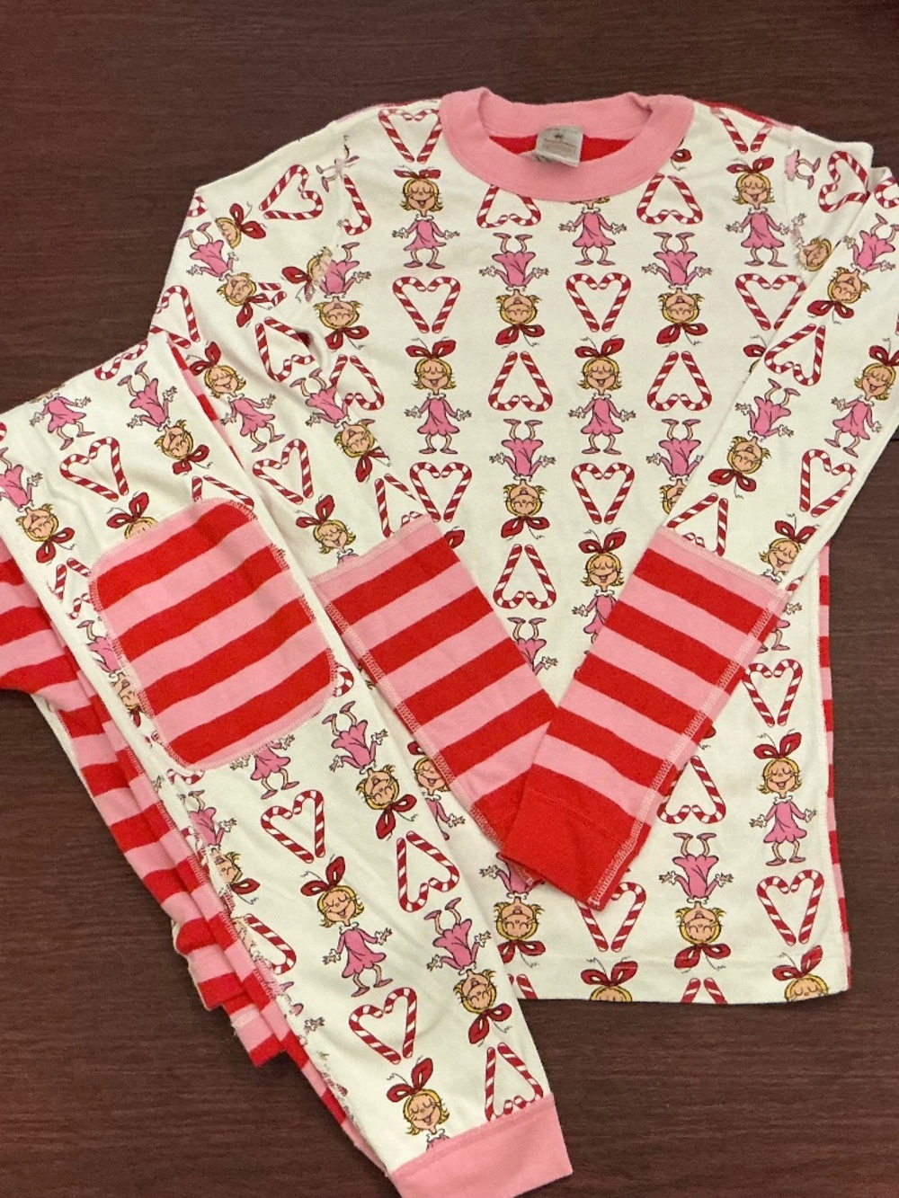 Hanna Andersson Dr. Seuss Cindy Lou Who Candy Cane Pajamas Set Size 14